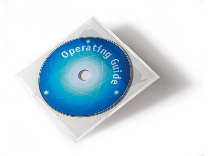Buste adesive DURABLE POCKETFIX® CD/DVD trasparente 127x127mm conf. 100 - 828019