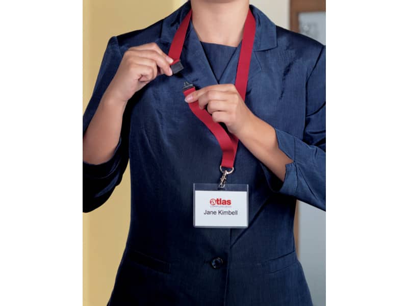 Cordoncino per portabadge DURABLE tessuto nero 20mm x 44cm conf. 10 - 813701