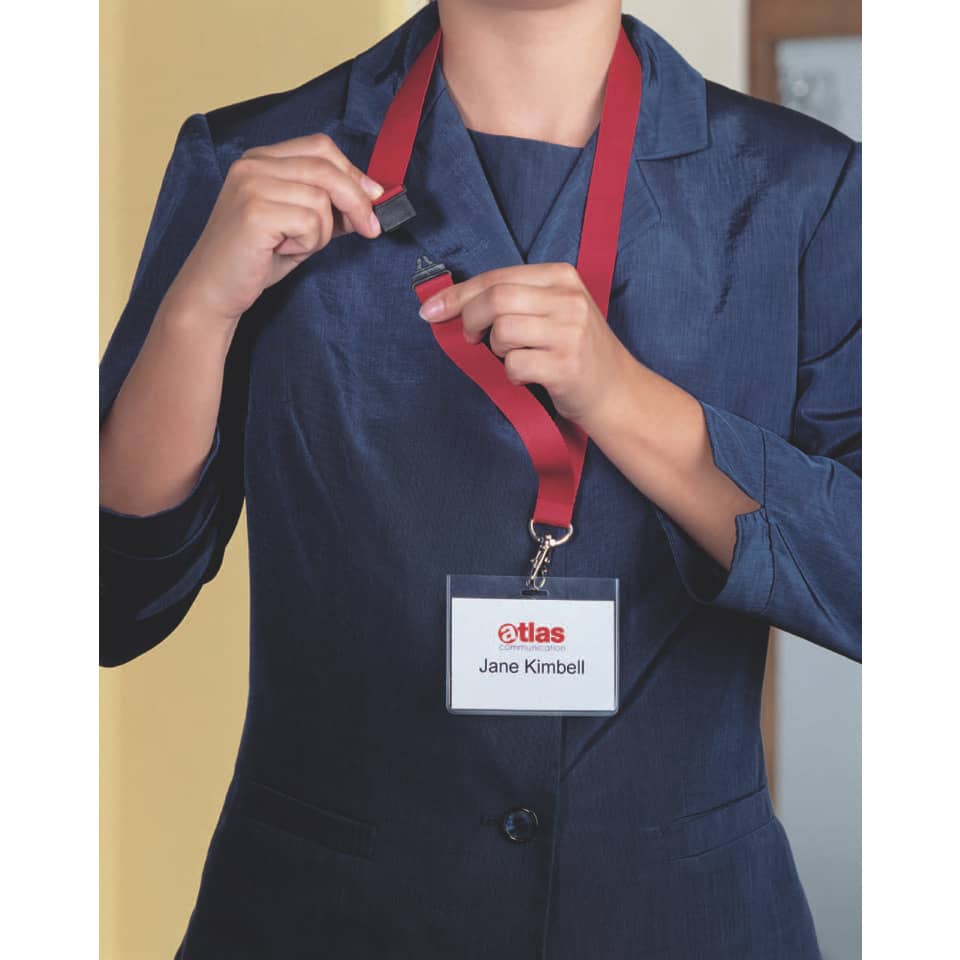 Cordoncino per portabadge DURABLE tessuto nero 20mm x 44cm conf. 10 - 813701