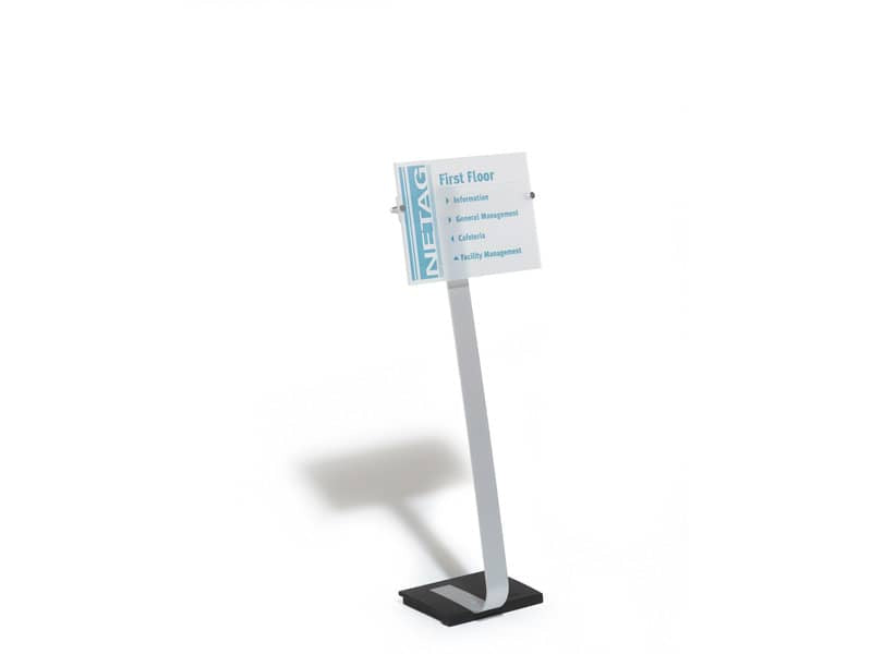 Espositore da terra DURABLE CRYSTAL SIGN STAND A3 argento metallizzato - 481923