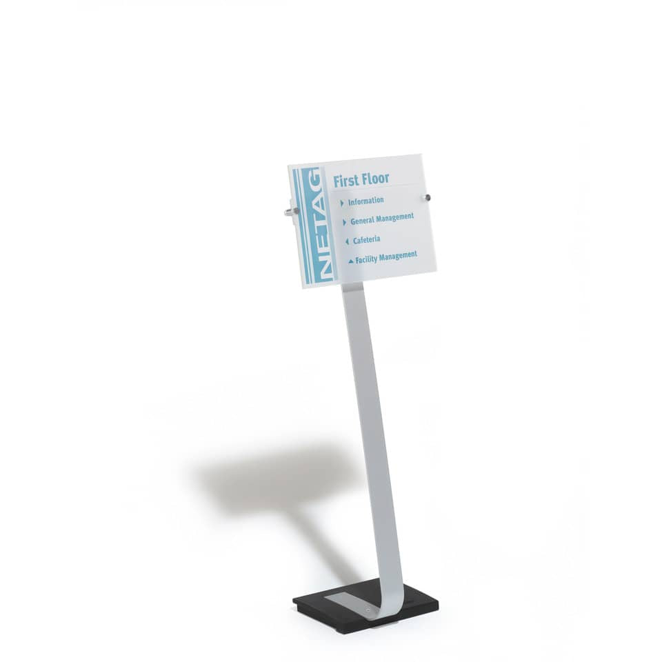 Espositore da terra DURABLE CRYSTAL SIGN STAND A3 argento metallizzato - 481923