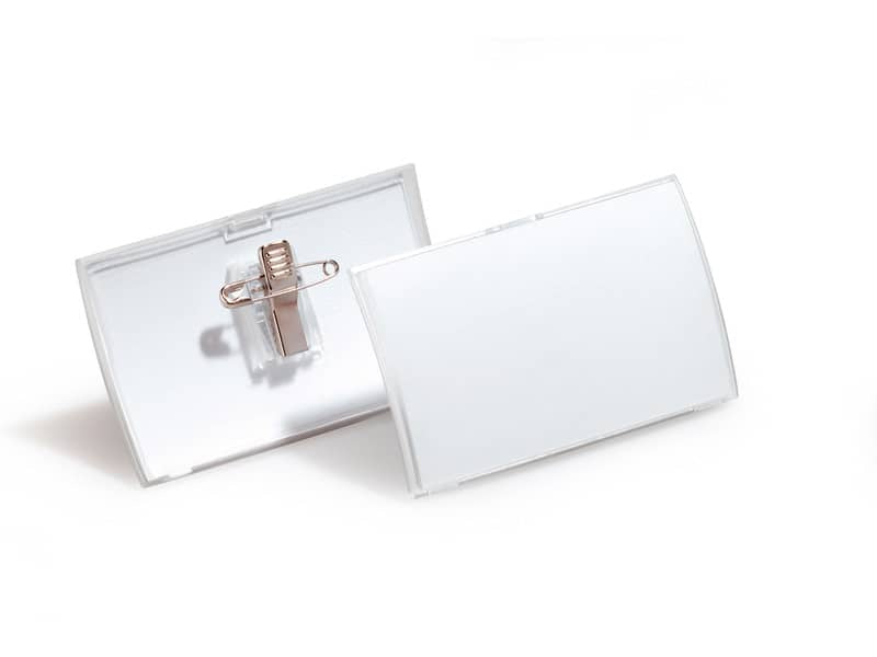 Portanomi DURABLE CLICK FOLD CON COMBI CLIP polipropilene trasparente inserto 54x90mm  conf. 25 - 821419
