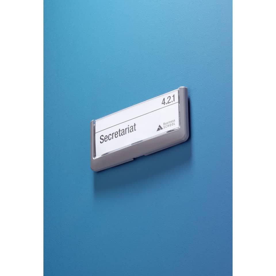 Targhe DURABLE CLICK SIGN ABS trasparente/grafite 149x52,5 mm 486037