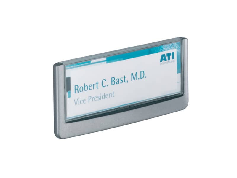 Targhe DURABLE CLICK SIGN ABS trasparente/grafite 149x52,5 mm 486037