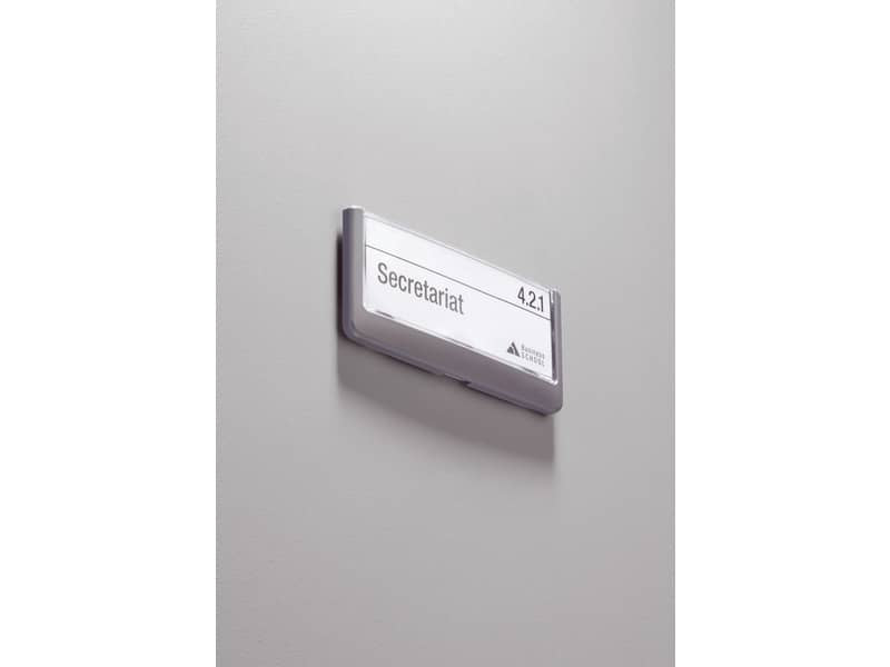Targhe DURABLE CLICK SIGN ABS trasparente/grafite 149x52,5 mm 486037
