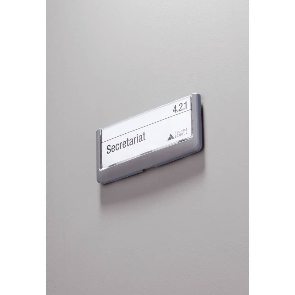 Targhe DURABLE CLICK SIGN ABS trasparente/grafite 149x52,5 mm 486037