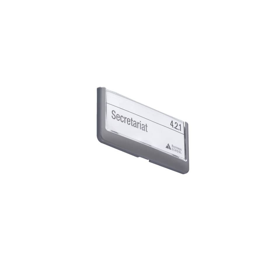 Targhe DURABLE CLICK SIGN ABS trasparente/grafite 149x52,5 mm 486037
