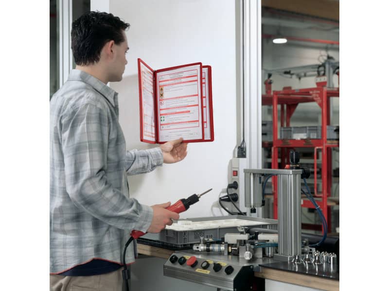 Leggio da parete DURABLE VARIO® WALL 5 pannelli A4 metallo/polipropilene rosso 555103