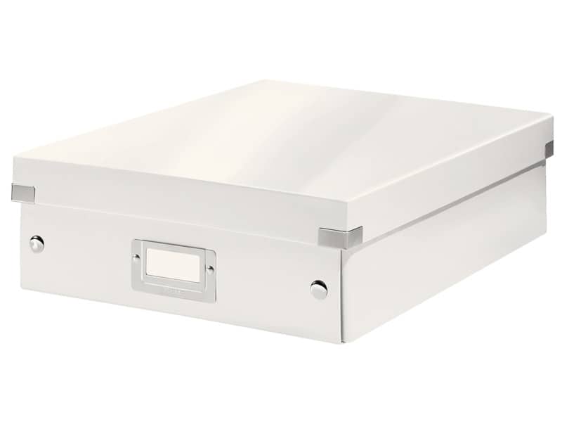 Scatola Organizer "M" Leitz CLICK & STORE A4 bianco metallizzato 28,1x10x37 cm - 60580001