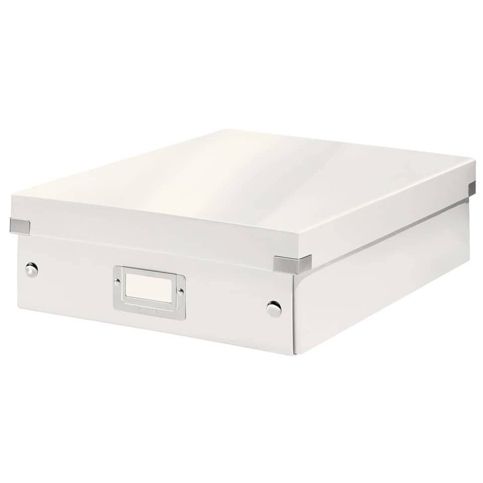 Scatola Organizer "M" Leitz CLICK & STORE A4 bianco metallizzato 28,1x10x37 cm - 60580001