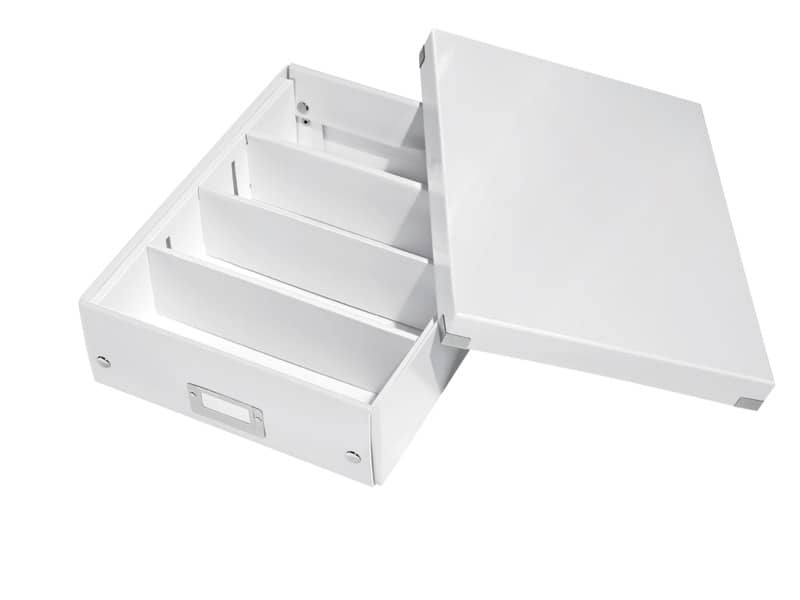 Scatola Organizer "M" Leitz CLICK & STORE A4 bianco metallizzato 28,1x10x37 cm - 60580001