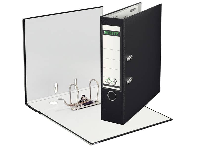 Registratore senza custodia Leitz 180° commerciale dorso 8 cm cartone rivestito in polipropilene nero - 10105095