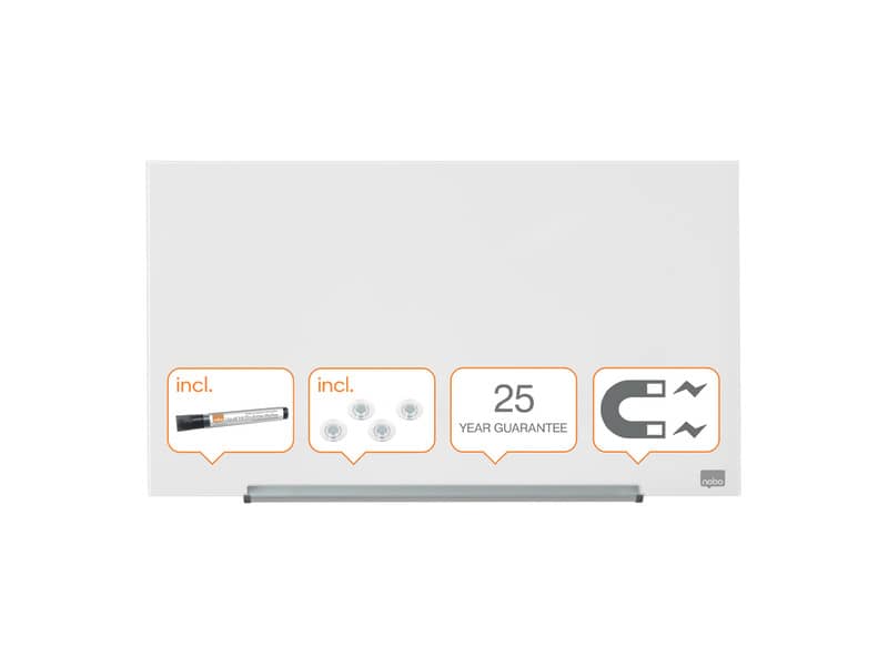 Lavagna bianca magnetica in vetro Nobo Diamond cancellabile 67,7x38,1 cm 1905175