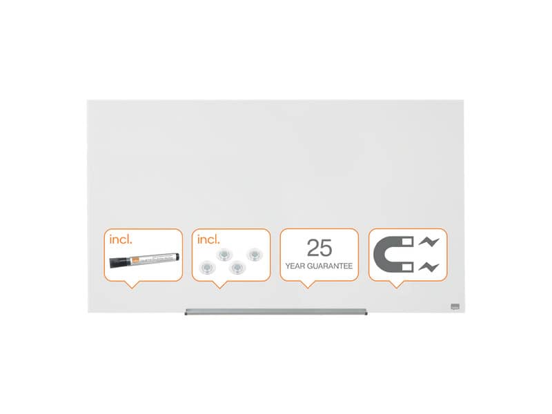 Lavagna bianca magnetica in vetro Nobo Diamond cancellabile 126,4x71,1 cm 1905177
