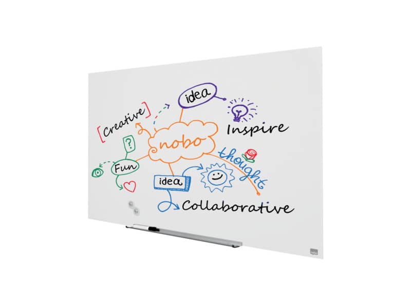 Lavagna bianca magnetica in vetro Nobo Diamond cancellabile 126,4x71,1 cm 1905177