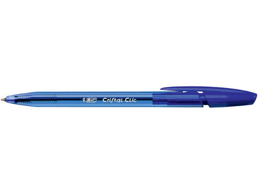 Penna a sfera a scatto BIC Cristal Clic M 1 mm blu 8507332