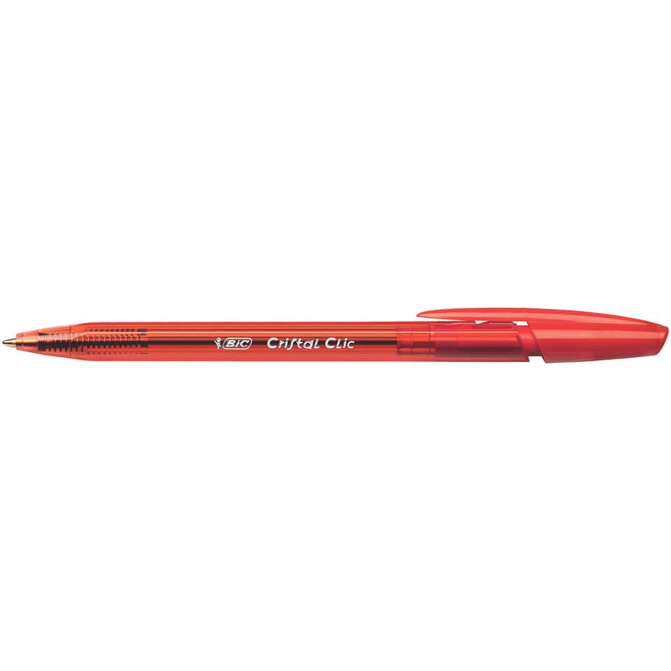 Penna a sfera a scatto BIC Cristal Clic M 1 mm rosso 8507341