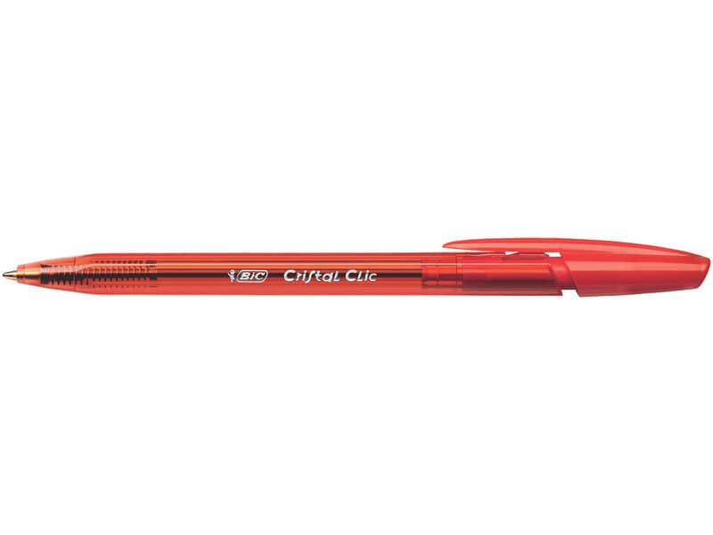 Penna a sfera a scatto BIC Cristal Clic M 1 mm rosso 8507341