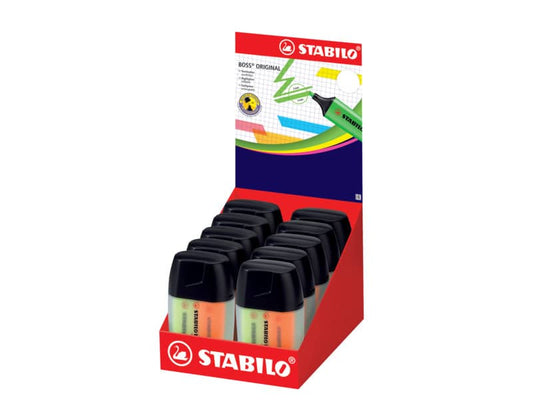 Evidenziatori Stabilo Boss Original Bicchiere  2-5 mm assortiti Contenitore in plastica da 4 - 7004-3