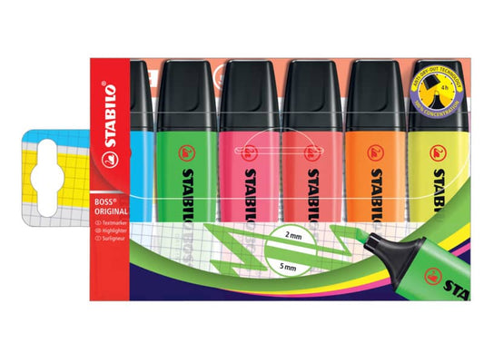 Evidenziatori Stabilo Boss Original 2-5 mm assortiti conf. 6 pezzi - 70/6
