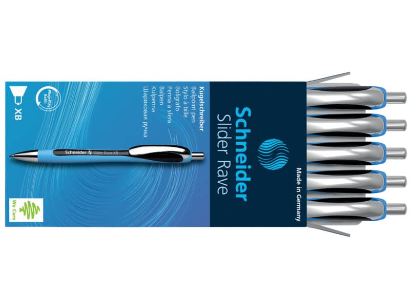 Penna a sfera a scatto Schneider Slider Rave ricaricabile tratto XB nero 132501