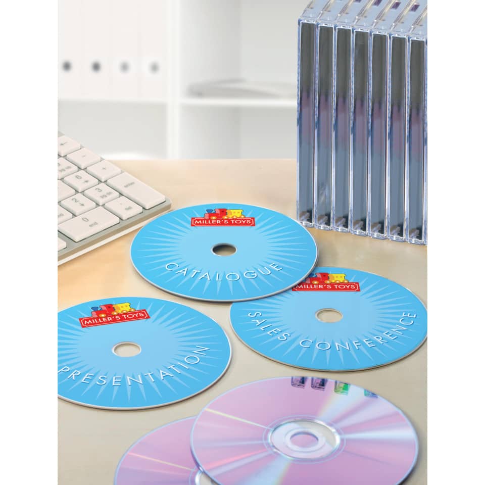 Etichette per CD AVERY finitura coprente Ø 117 mm - 2 et/foglio - per Laser - bianche - conf. 100 fogli - L7676-100