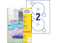 Etichette per CD AVERY finitura coprente Ø 117 mm - 2 et/foglio - per Laser - bianche - conf. 100 fogli - L7676-100