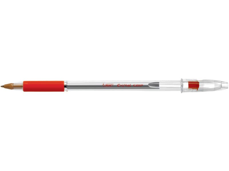 Penna a sfera BIC Cristal Grip M 1 mm rosso Conf. 20 pezzi - 802803