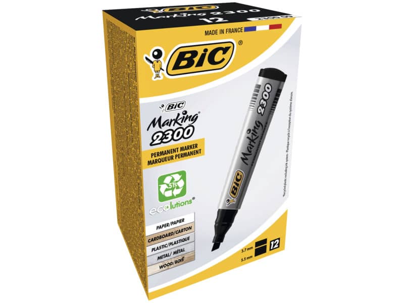 Marcatore permanente BIC Marking 2300 punta scalpello 3,7-5,5 mm nero 8209263