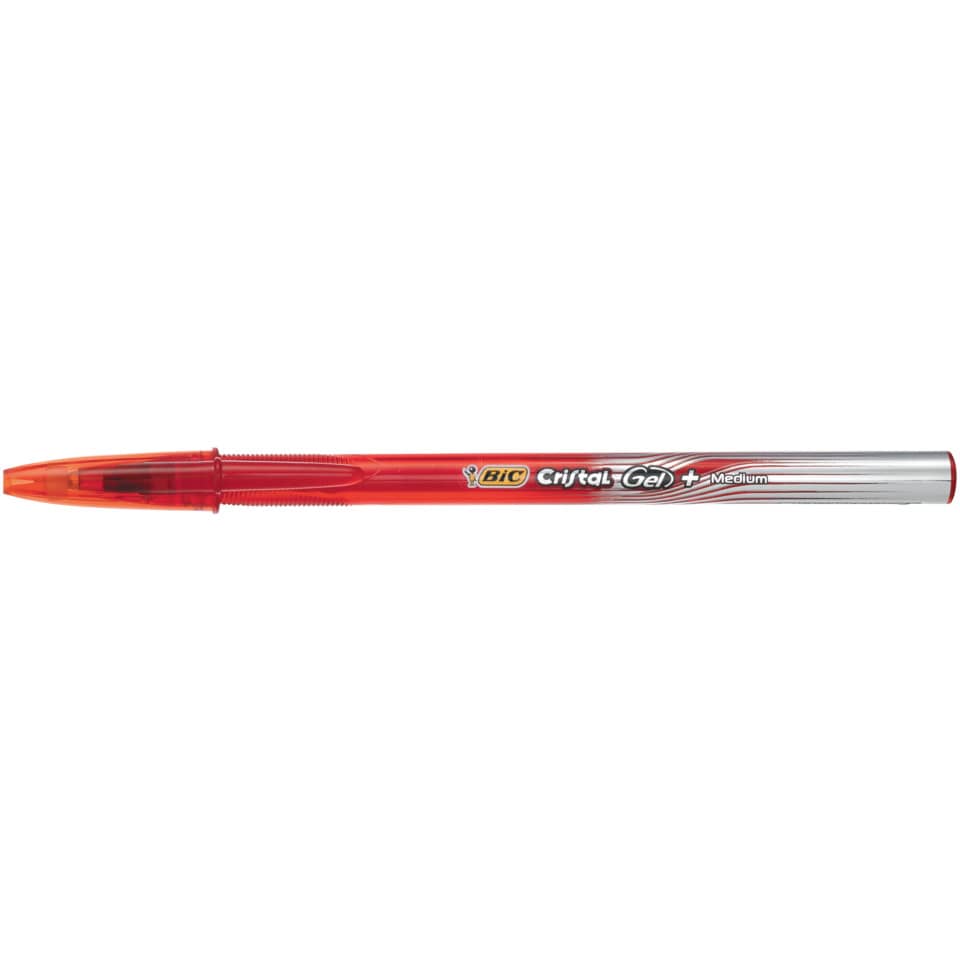 Penna gel BIC Cristal Gel+ M 0,7 mm rosso 919236