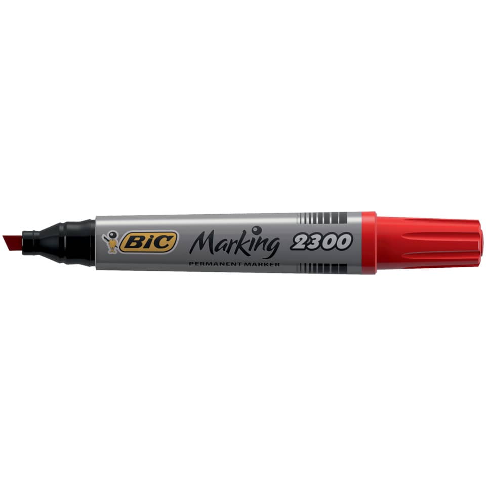 Marcatore permanente BIC Marking 2300 punta scalpello 3,7-5,5 mm rosso 8209243