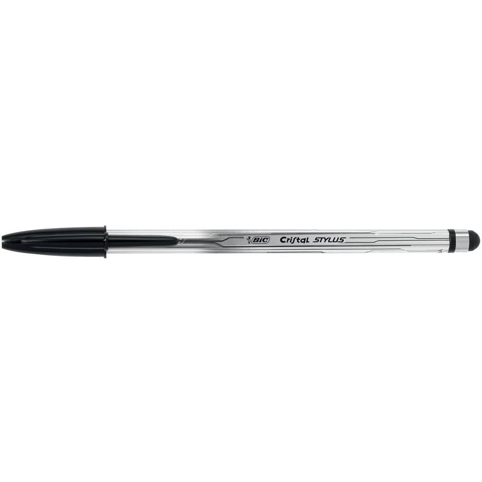 Penna a sfera BIC Cristal Stylus M 1 mm nero 902124