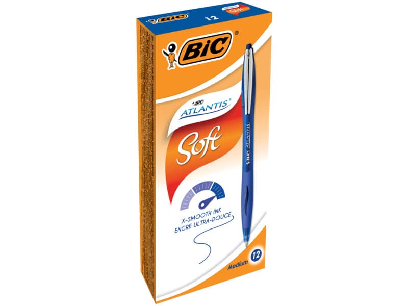 Penna a sfera a scatto BIC Atlantis Soft M 1 mm blu 9021322