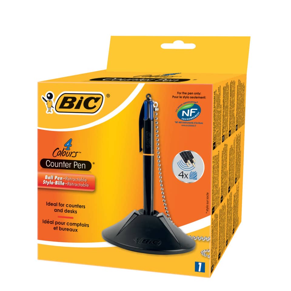 Penna a sfera a scatto BIC 4 Colours Pen Desk M 1 mm blu 918515
