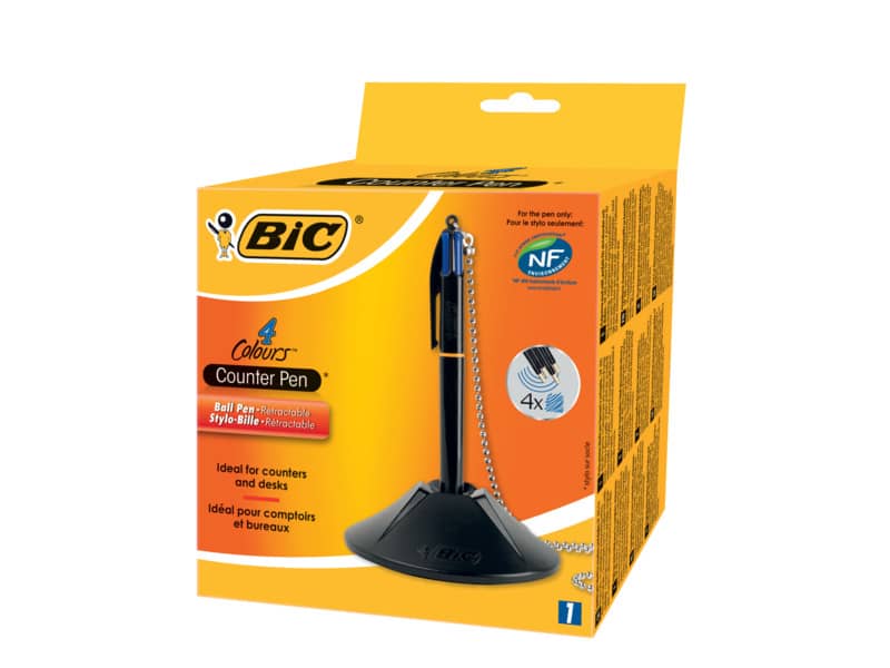 Penna a sfera a scatto BIC 4 Colours Pen Desk M 1 mm blu 918515