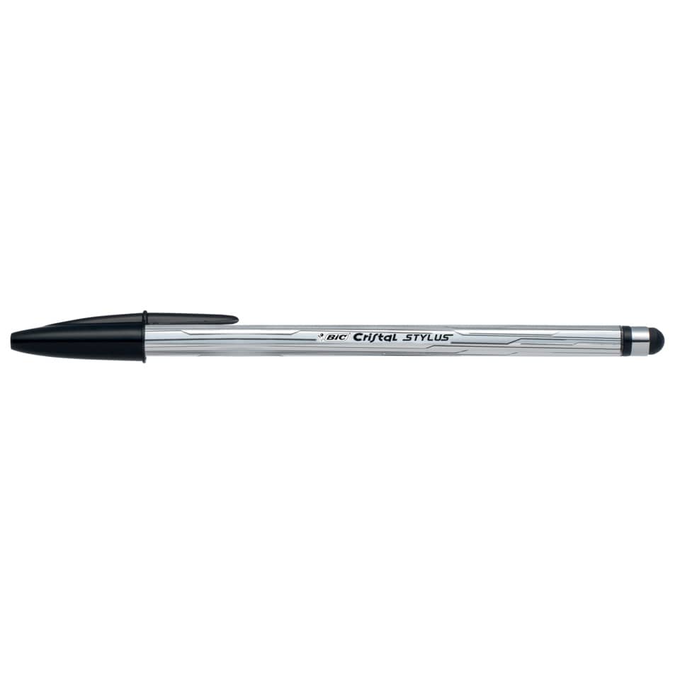 Penna a sfera BIC Cristal Stylus M 1 mm nero 902124