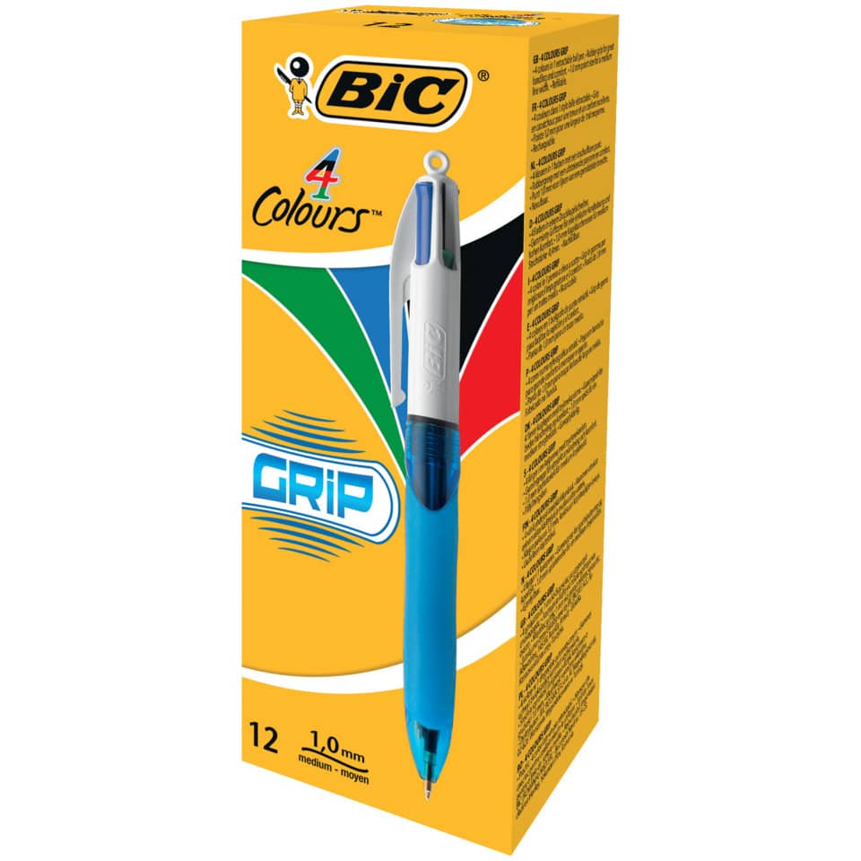 Penn a sfera a scatto BIC 4 Colours Grip M 1 mm - 4 colori di scrittura assortiti - 8871361