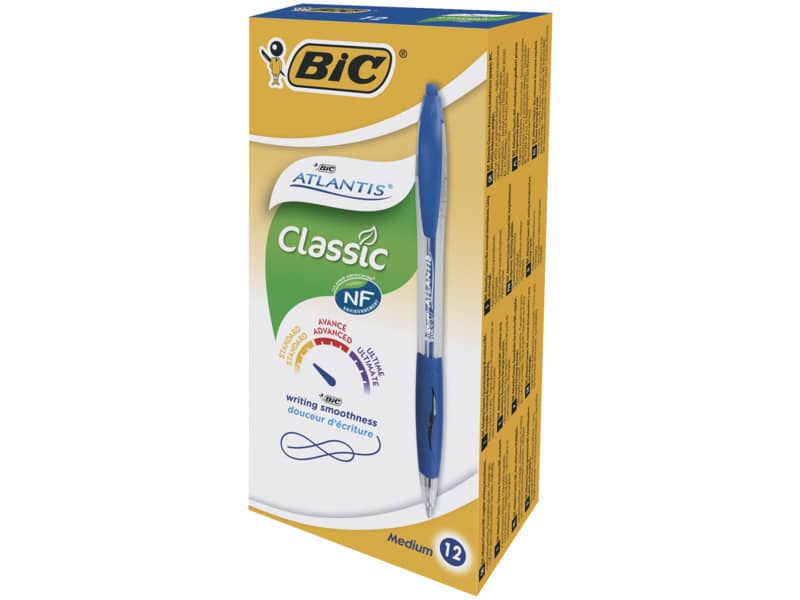 Penna a sfera a scatto BIC Atlantis Classic NF M 1 m blu 8871311