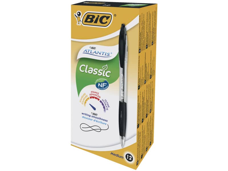 Penna a sfera a scatto BIC Atlantis Classic NF M 1 m nero 8871321