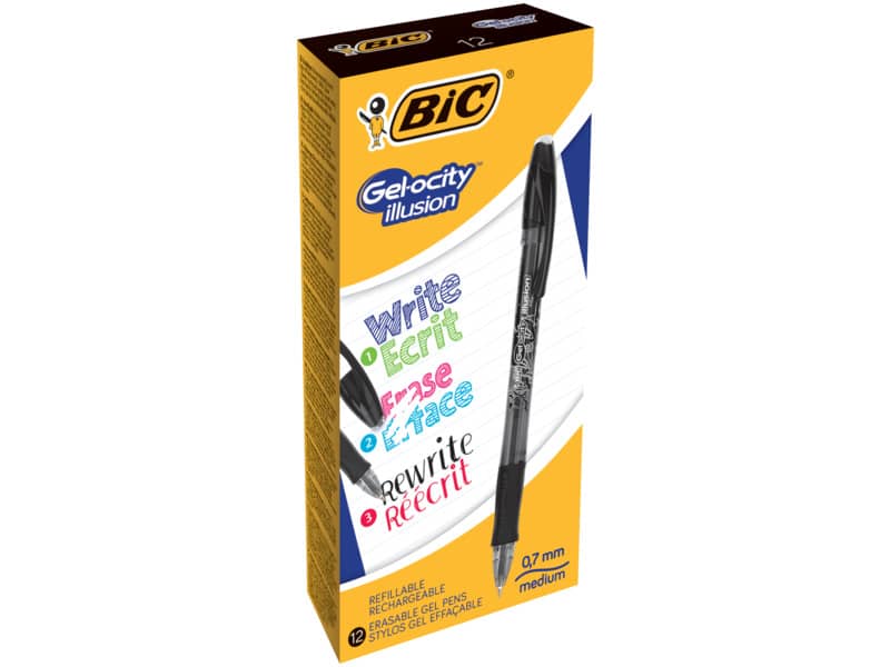 Penna gel cancellabili BIC Gel-ocity Illusion M 0,7 mm nero 943441