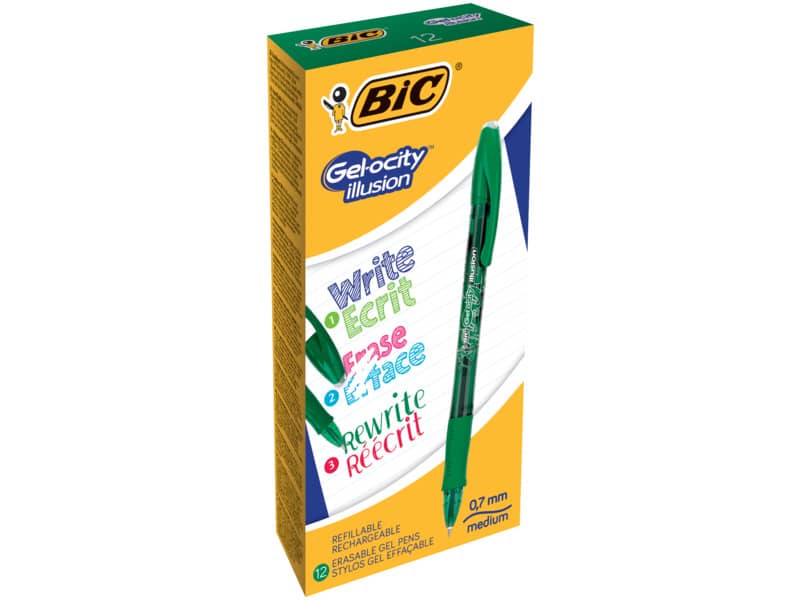 Penna gel cancellabili BIC Gel-ocity Illusion M 0,7 mm verde 943443