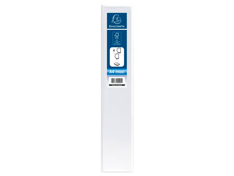 Raccoglitore personalizzabile Exacompta A4 maxi Kreacover® bianco 4 anelli a D 40 mm - 51943E