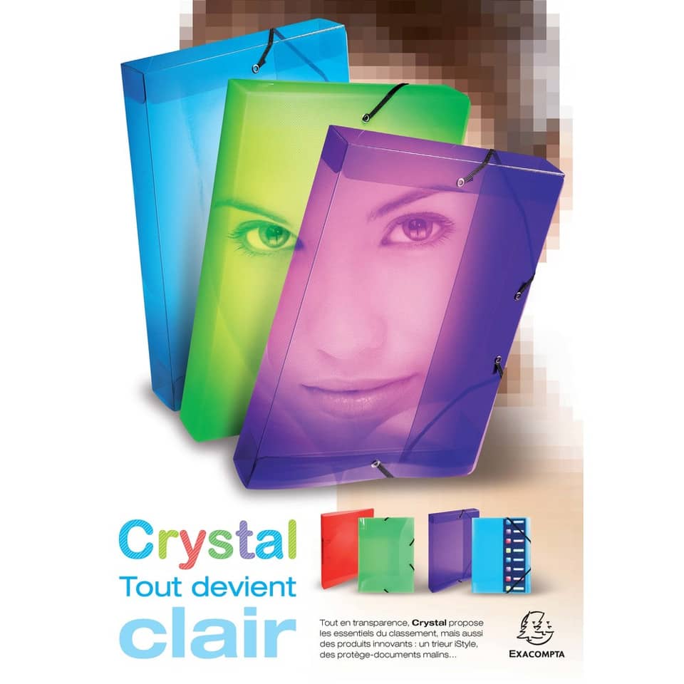 Scatola archivio Exacompta Crystal Clear trasparente dorso 2,5 cm - 24x32 cm 5962E