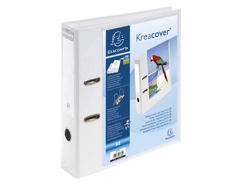 Raccoglitore a leva personalizzabile Exacompta Kreacover® bianco dorso 7 cm 53789E