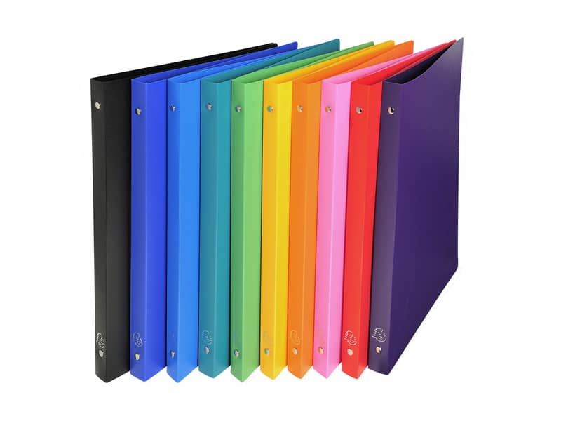Raccoglitore ad anelli Exacompta LINEA OPACO 4 anelli Ø 15 mm ppl A4 10 colori assortiti - 51199E