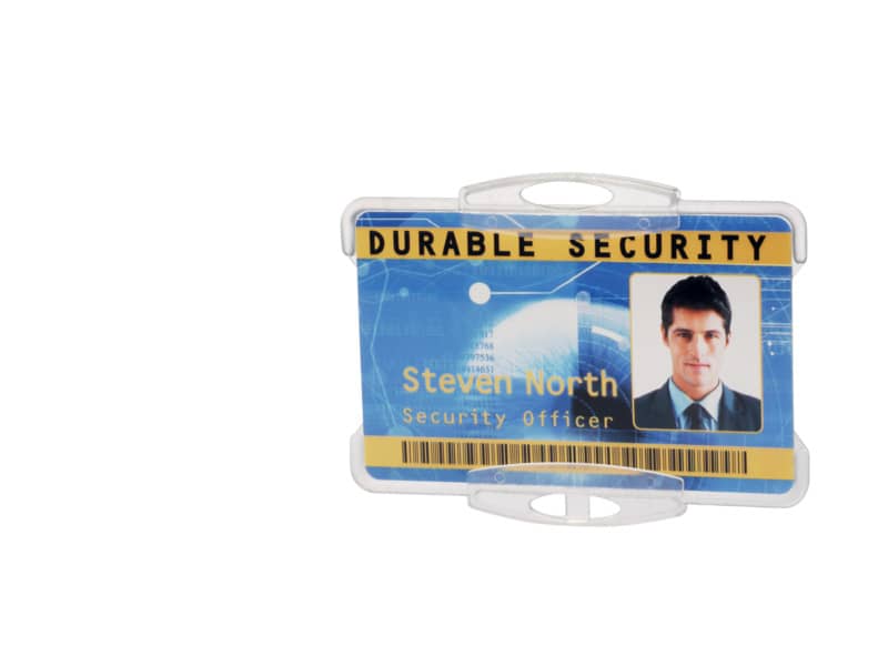 Portabadge DURABLE rigido fronte aperto polistirene trasparente 1 badge 54x87mm conf. 10 - 891819
