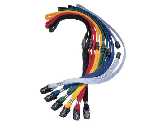 Cordoncino per portabadge DURABLE tessuto blu 10mm x 44cm conf. 10 - 811907