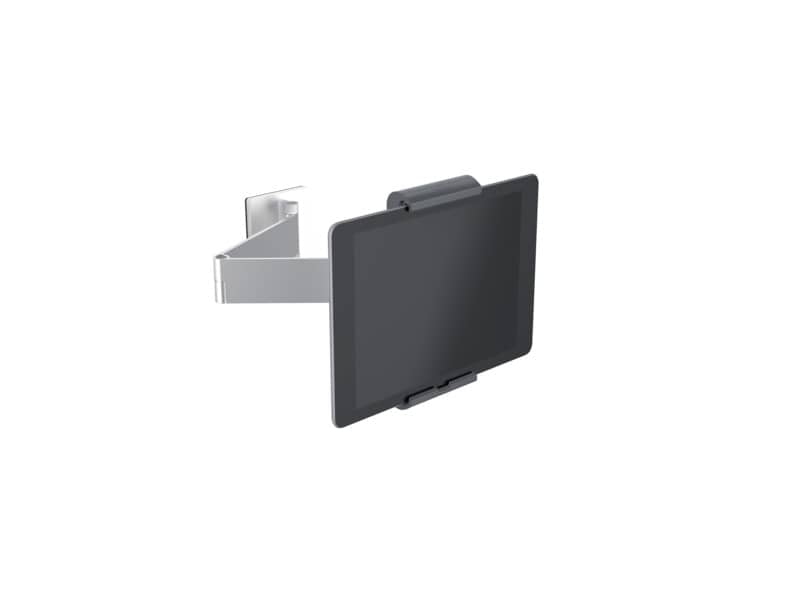 Porta tablet da muro DURABLE con braccio estensibile argento metallizzato 9,5x22,5x17cm - 893423