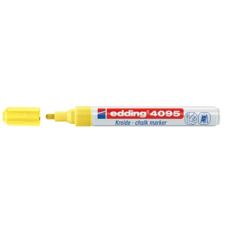 Marcatore a gesso liquido edding 4095 punta conica 2-3 mm giallo fluorescente 4-4095065