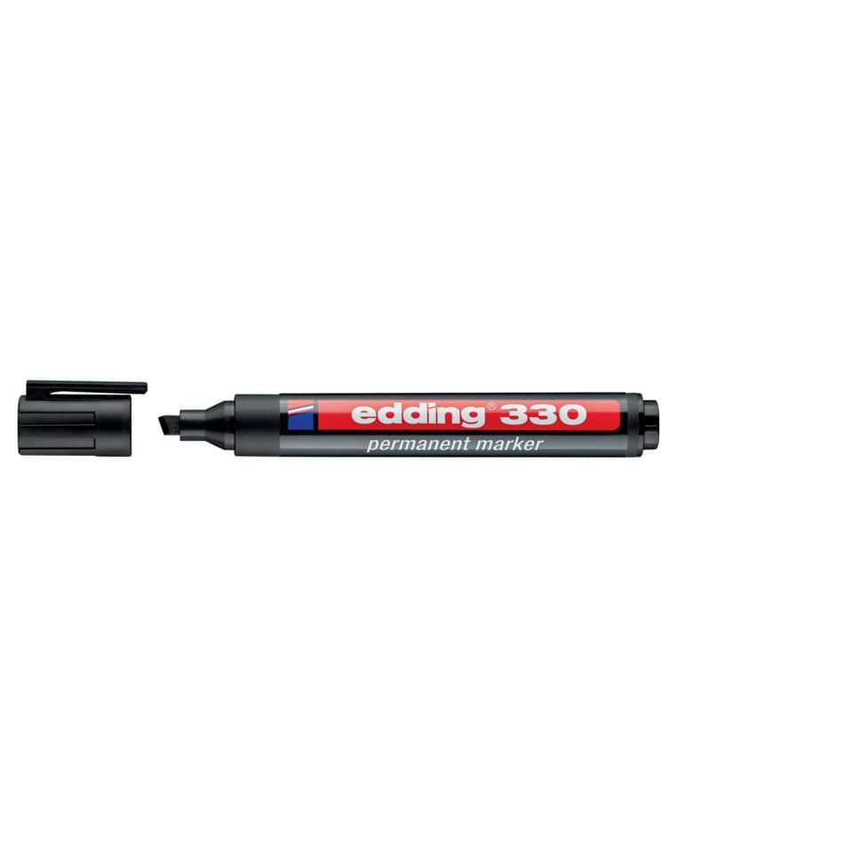 Marcatore permanente edding 330 punta scalpello 1-5 mm nero 4-330001